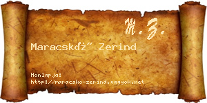 Maracskó Zerind névjegykártya